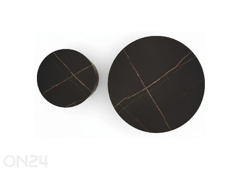 Diivanilaudade komplekt Bud 2tk, must/kuldne suurendatud