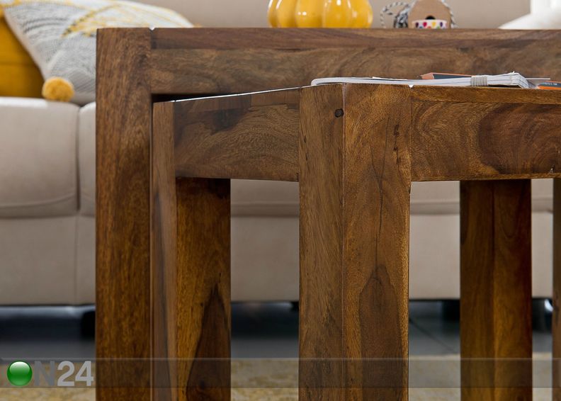 Diivanilaudade komplekt Mumbai 3tk, india roosipuu suurendatud