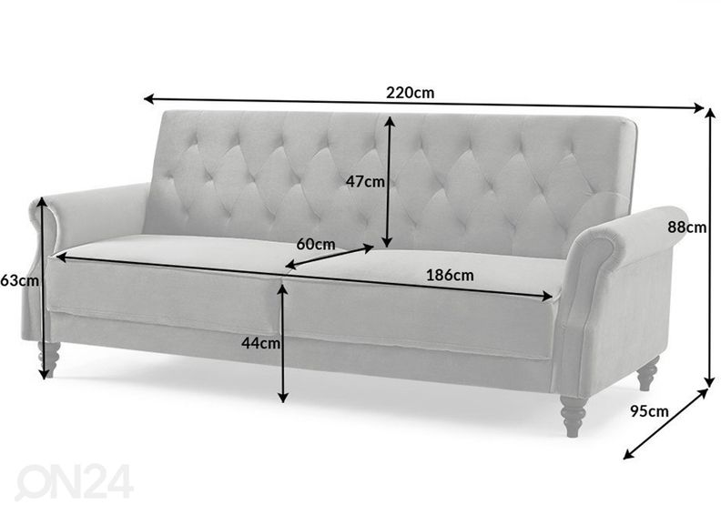 Diivanvoodi Maison Belle suurendatud