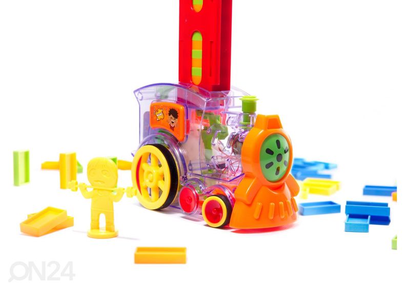 Doominoklotside paigaldamise rong läbipaistev suurendatud