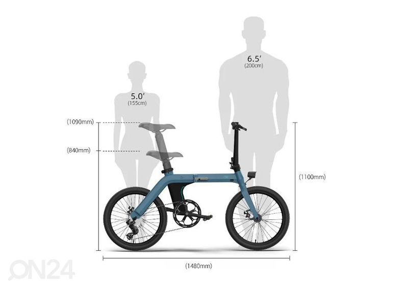 Elektrijalgratas Fiido D11 (36 V / 11,6 Ah), kokkupandav suurendatud