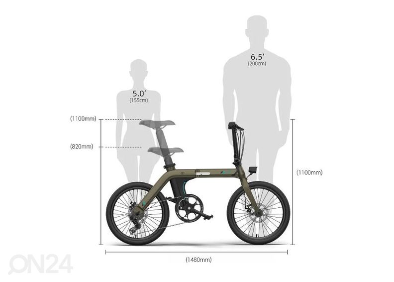 Elektrijalgratas Fiido D21 (36 V / 11,6 Ah), kokkupandav suurendatud