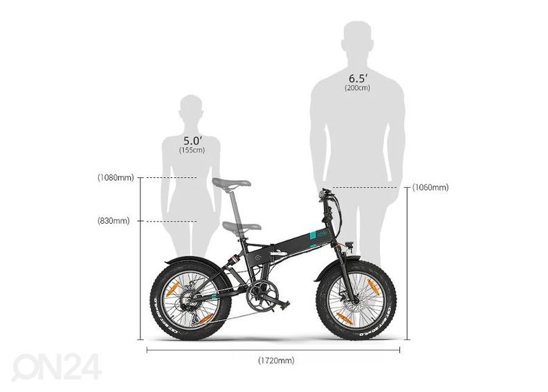 Elektrijalgratas Fiido M21 (48 V / 11,6 Ah), kokkupandav suurendatud