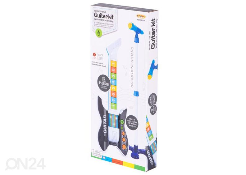 Elektriline kitarr koos mikrofoniga sinine suurendatud