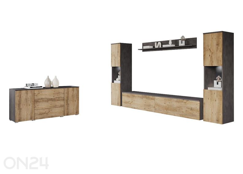 Elutoamööbli komplekt Paris II + LED suurendatud