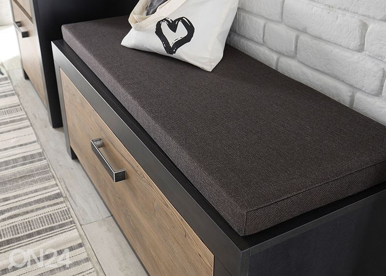 Esikukapp istumispadjaga Brügge 107 cm suurendatud