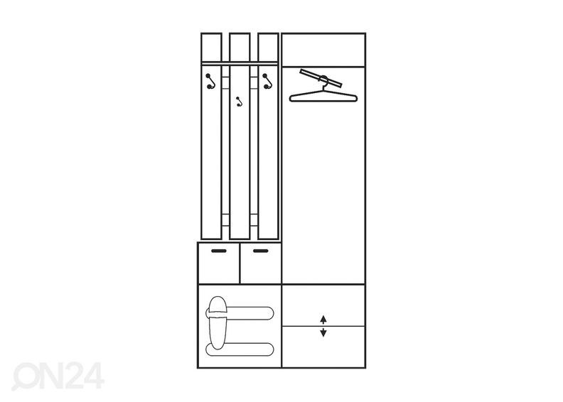 Esikukomplekt 103 cm suurendatud