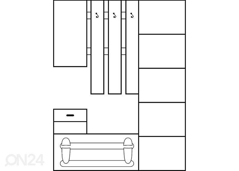 Esikumööbel Drimo I 155 cm suurendatud