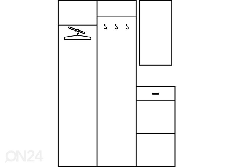 Esikumööbel Drimo IV 141 cm suurendatud