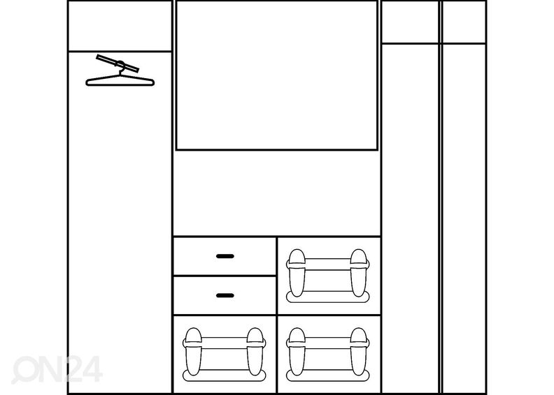 Esikumööbel Drimo VII 211 cm suurendatud