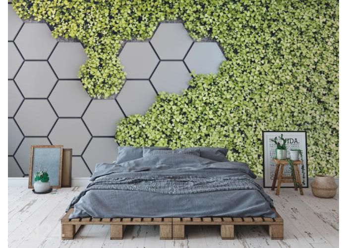 Fliis fototapeet 3D Green Vertical Garden 368x254 cm suurendatud