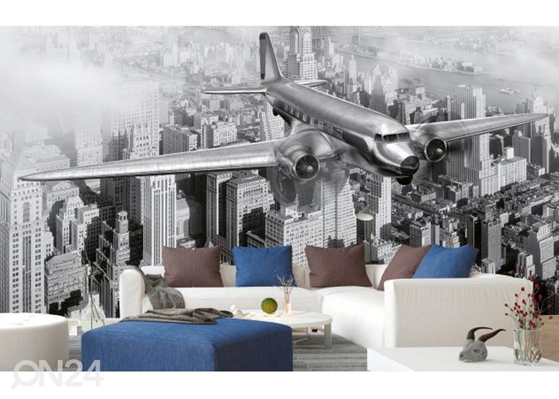 Fliis fototapeet Airplane 225x250 cm suurendatud