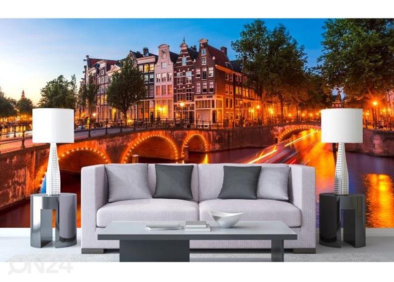Fliis fototapeet Amsterdam 225x250 cm suurendatud