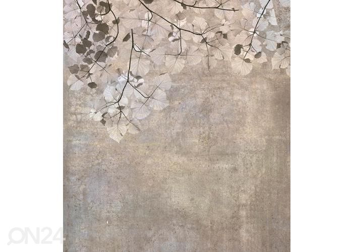 Fliis fototapeet Beige Leaves Abstract 150x250 cm suurendatud