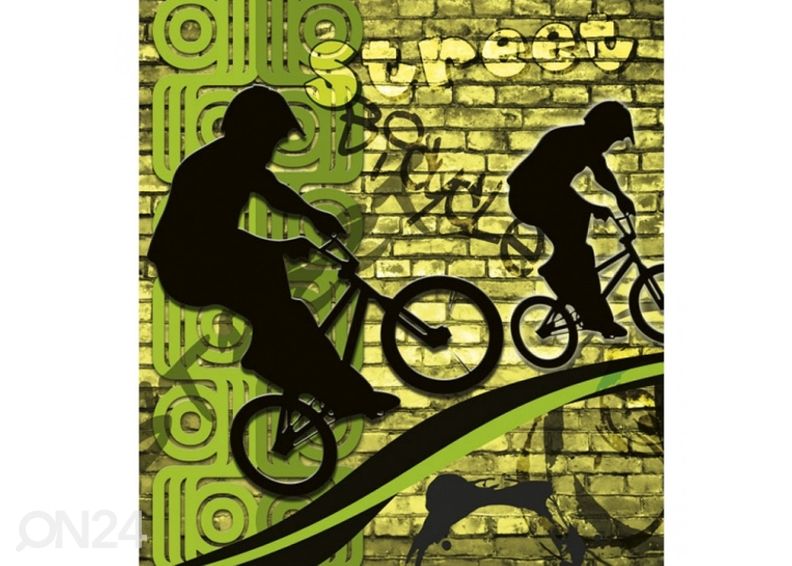 Fliis fototapeet Bicycle green 225x250 cm suurendatud