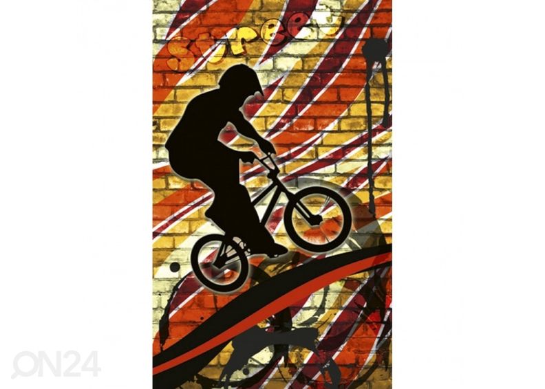 Fliis fototapeet Bicycle red 150x250 cm suurendatud