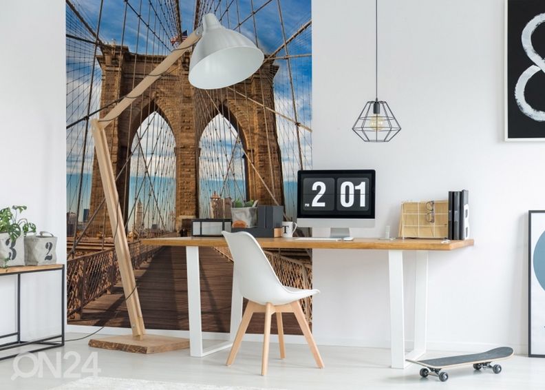 Fliis fototapeet Brooklyn bridge 150x250 cm suurendatud