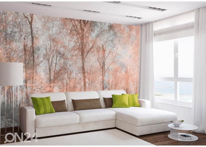 Fliis fototapeet Colorful Forest Abstract 150x250 cm suurendatud
