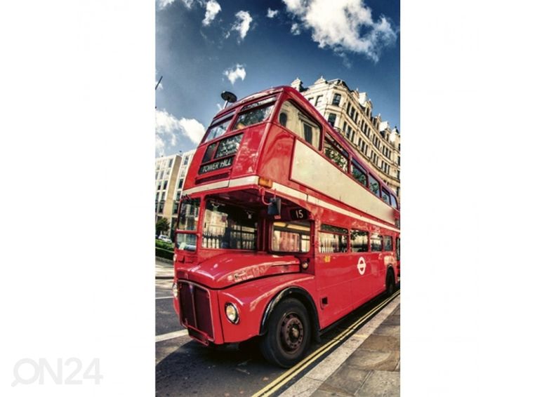 Fliis fototapeet Double decker bus 150x250 cm suurendatud