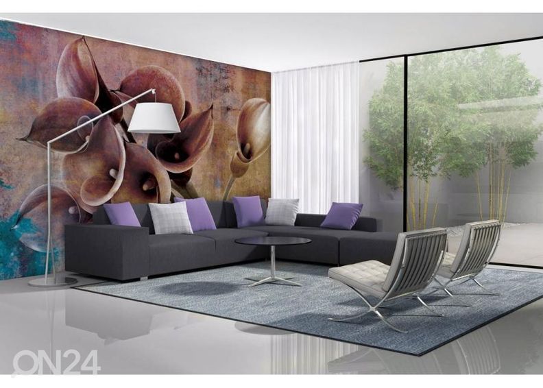 Fliis fototapeet Flower Abstract II 225x250 cm suurendatud