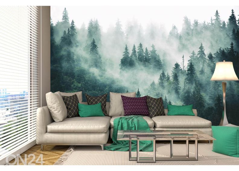 Fliis fototapeet Foggy Forest suurendatud