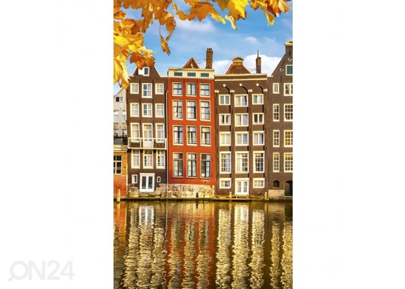 Fliis fototapeet Houses in amsterdam 150x250 cm suurendatud