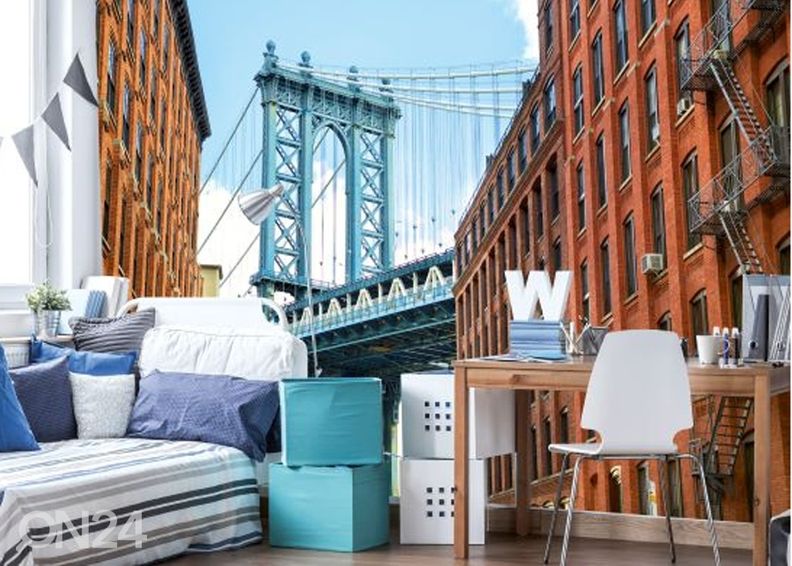Fliis fototapeet Manhattan bridge 225x250 cm suurendatud