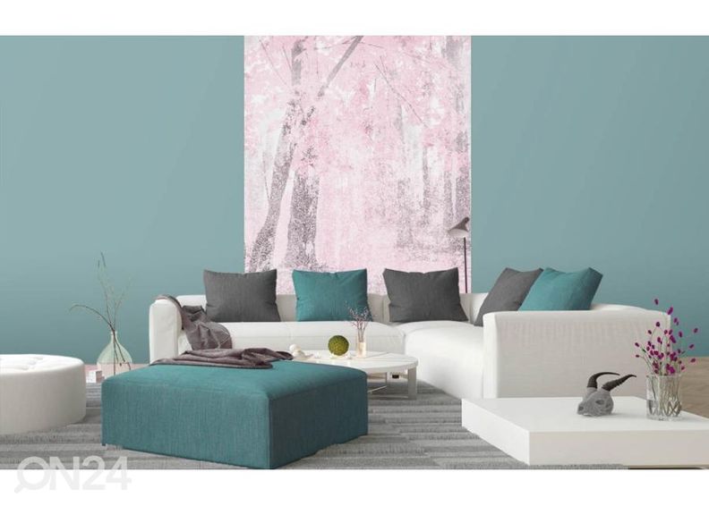 Fliis fototapeet Pink Forest Abstract 150x250 cm suurendatud