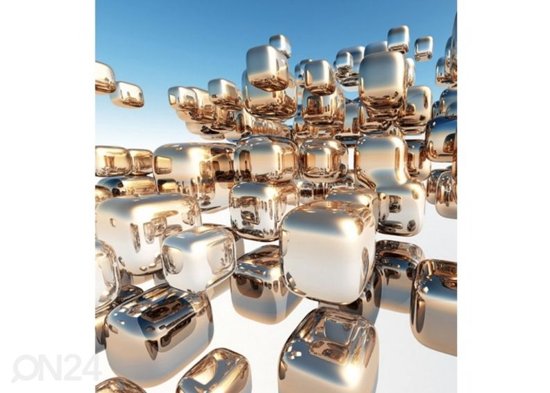 Fliis fototapeet Silver cubes 150x250 cm suurendatud