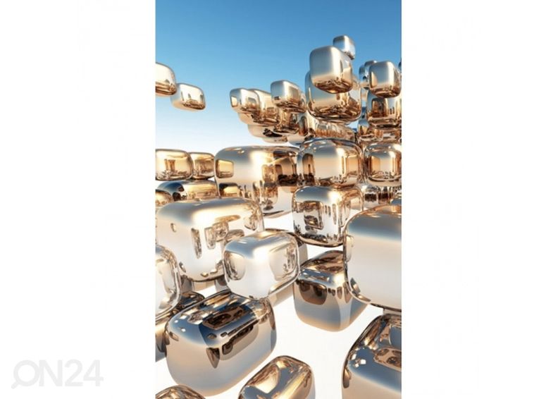 Fliis fototapeet Silver cubes 150x250 cm suurendatud