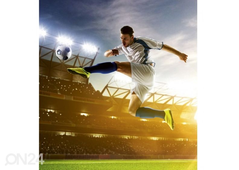 Fliis fototapeet Soccer player 150x250 cm suurendatud