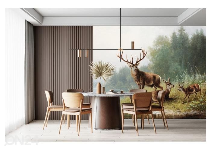 Fliis fototapeet Stag at a Lake by Moritz Müller 400x260 cm suurendatud