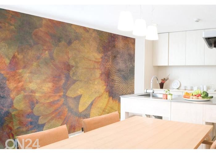 Fliis fototapeet Sunflower Abstract 150x250 cm suurendatud
