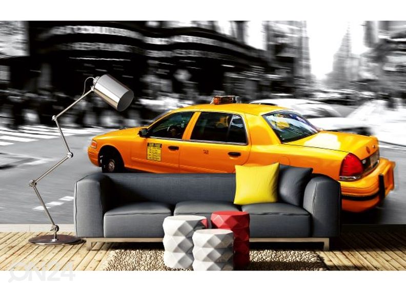 Fliis fototapeet Taxi 225x250 cm suurendatud