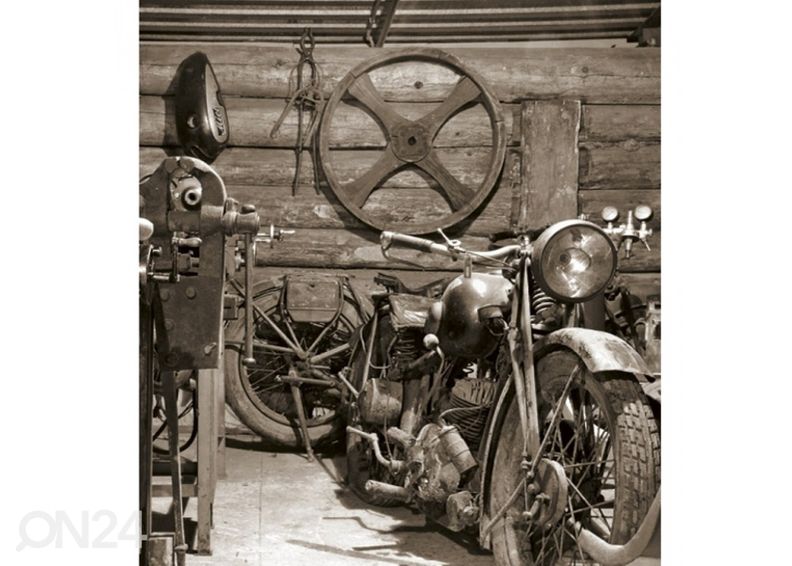 Fliis fototapeet Vintage garage 150x250 cm suurendatud
