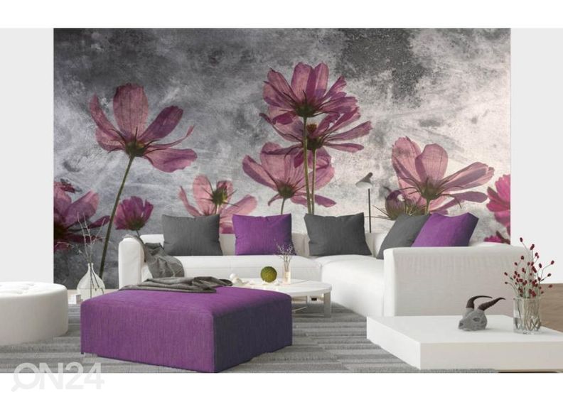 Fliis fototapeet Violet Flower Abstract 375x250 cm suurendatud