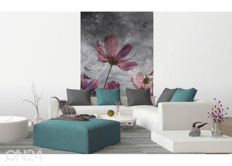 Fliis fototapeet Violet Flower Abstract 375x250 cm suurendatud