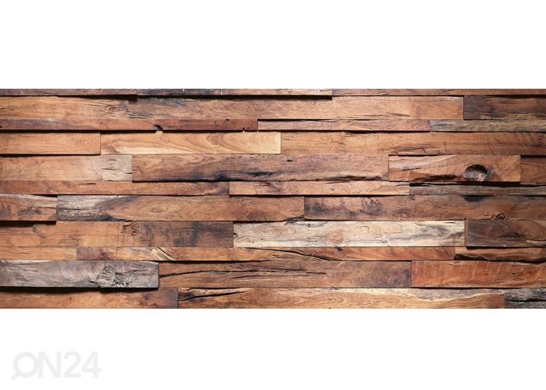 Fliis fototapeet Wooden wall 150x250 cm suurendatud