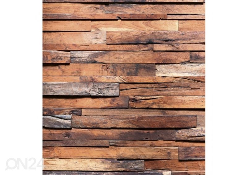 Fliis fototapeet Wooden wall 150x250 cm suurendatud