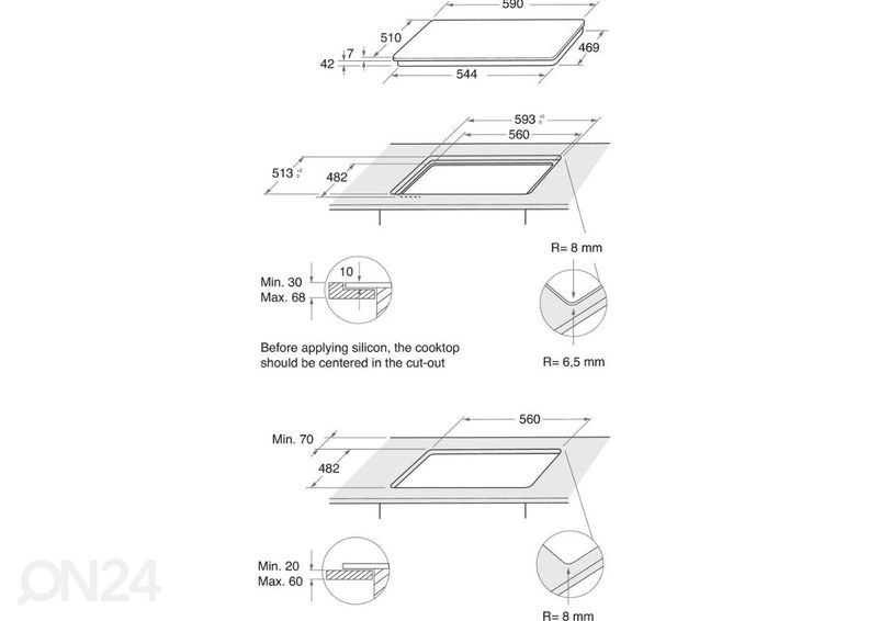 Gaasiplaat Whirlpool AKT625/NB suurendatud