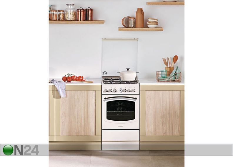 Gaasipliit elektriahjuga Indesit suurendatud