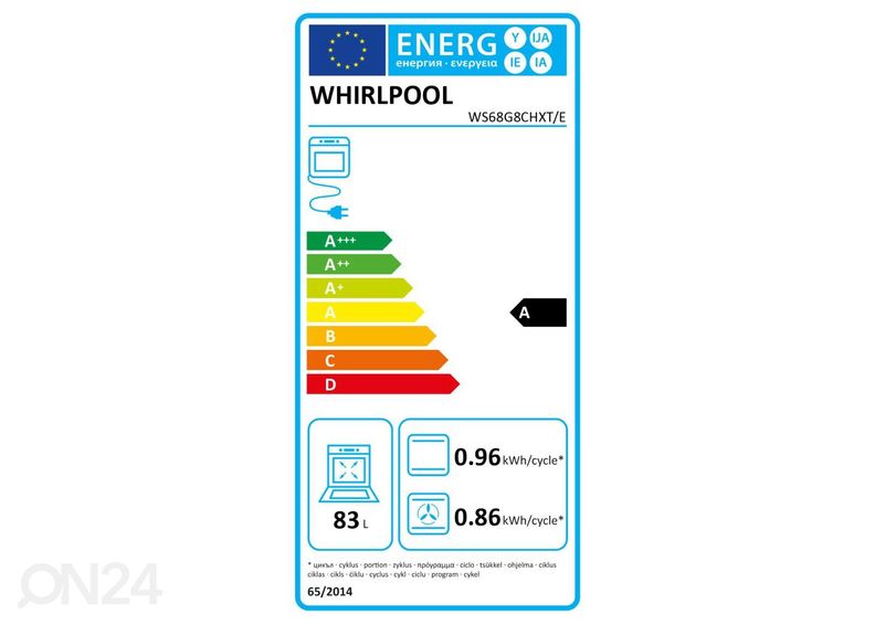 Gaasipliit Whirlpool WS68G8CHXE suurendatud