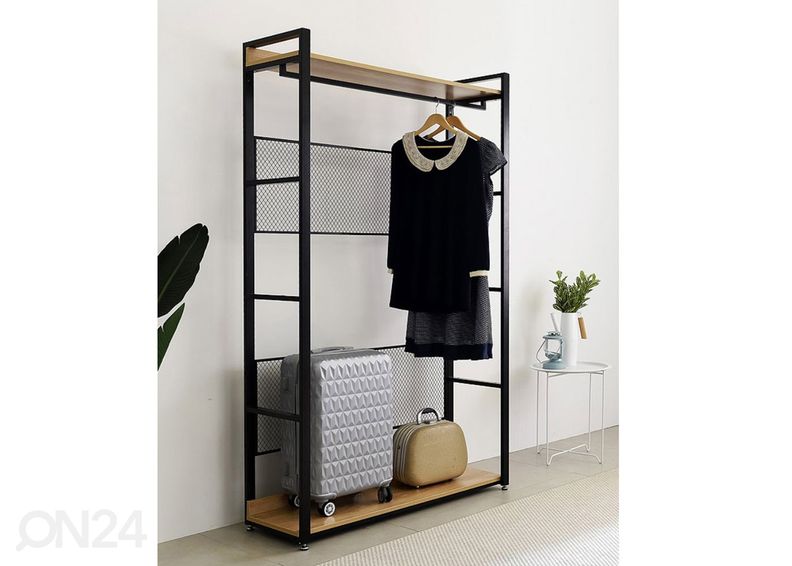 Garderoobisüsteem (3 riiulit+2 toru) 120x200 cm suurendatud