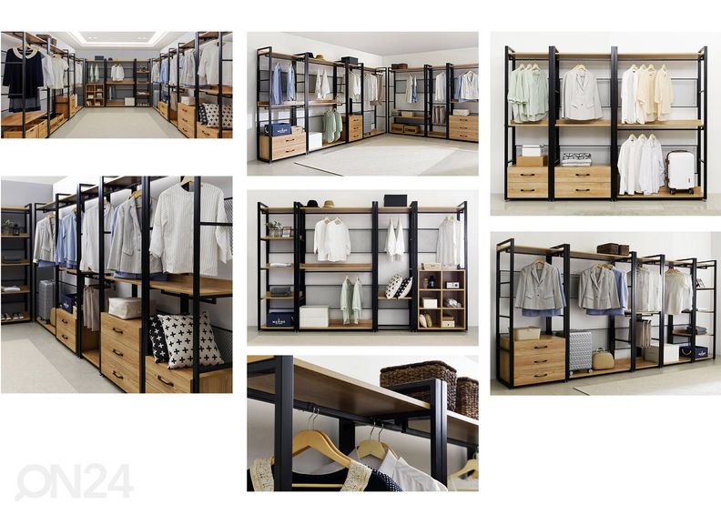 Garderoobisüsteem (3 riiulit+2 toru) 120x200 cm suurendatud