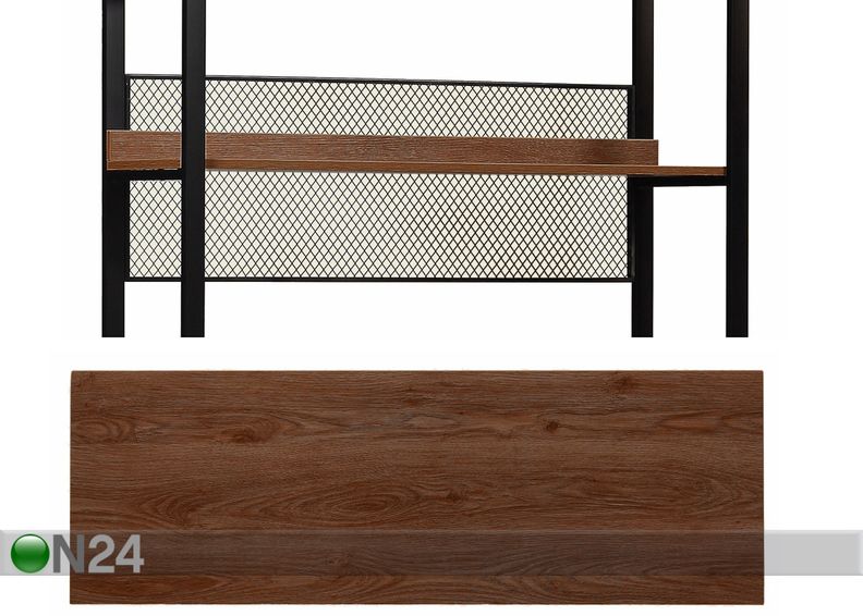 Garderoobisüsteem (3 riiulit+2 toru) 120x200 cm suurendatud