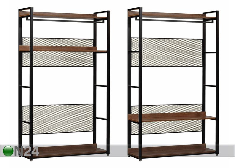 Garderoobisüsteem (3 riiulit+2 toru) 120x200 cm suurendatud