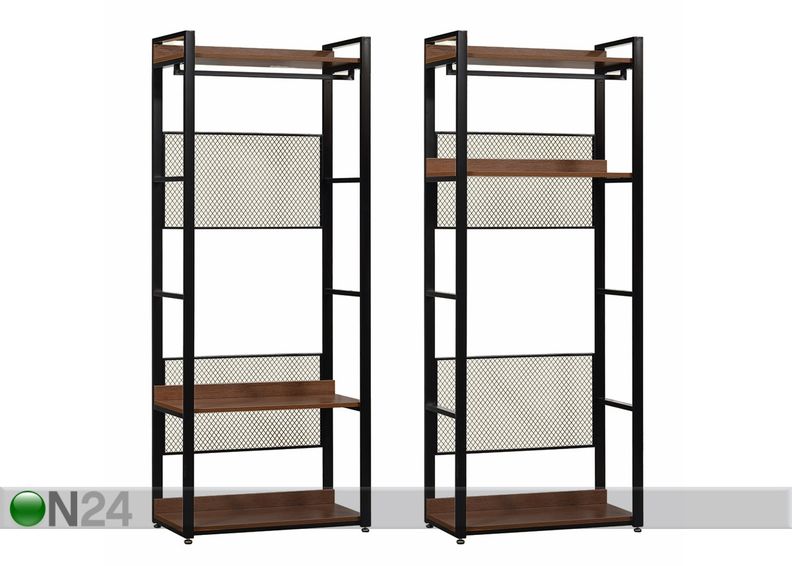 Garderoobisüsteem (3 riiulit+2 toru) 80x200 cm suurendatud