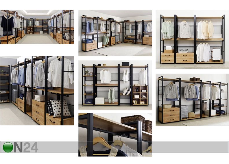 Garderoobisüsteem (3 riiulit+ 2 toru +sahtliboks) 80x200 cm suurendatud