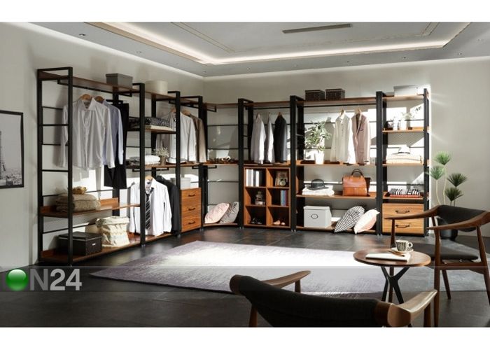 Garderoobisüsteem (4 riiulit+2 toru) 80x200 cm suurendatud