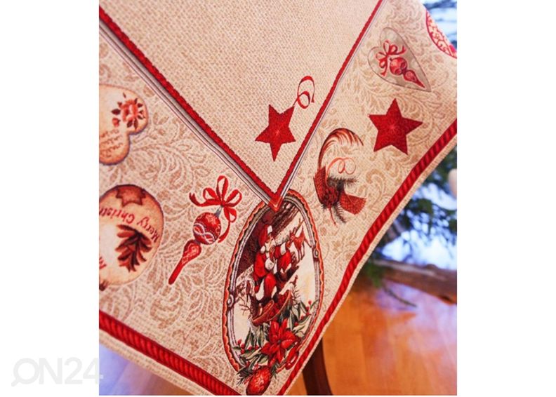 Gobeläänkangast jõululaudlina Santa Claus 100x100 cm suurendatud